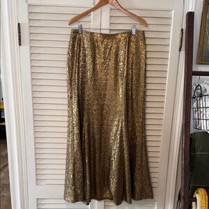 Lane Bryant Gold Sequin Maxi Skirt